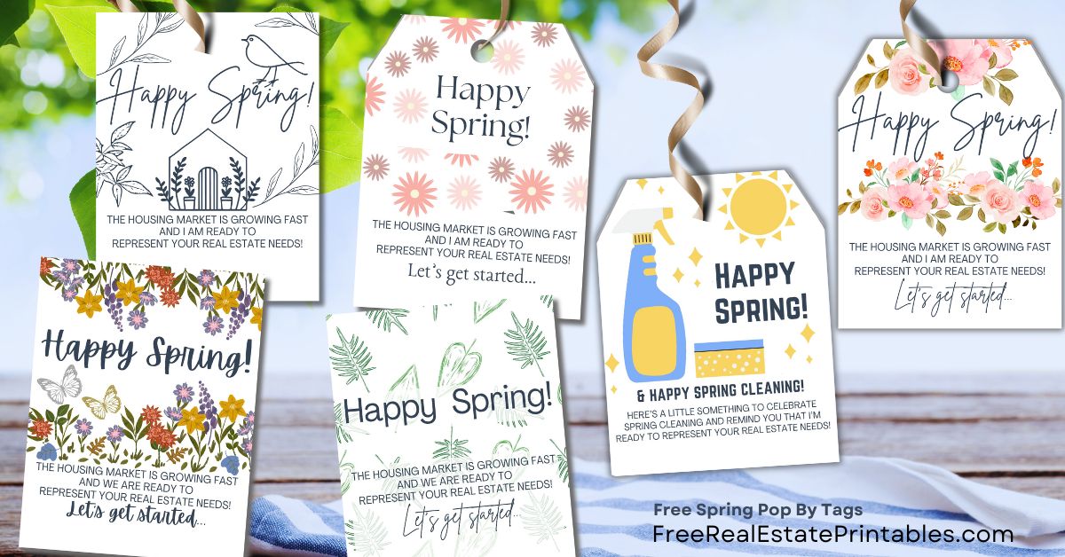 Free Spring Pop By Tag Printables For Real Estate